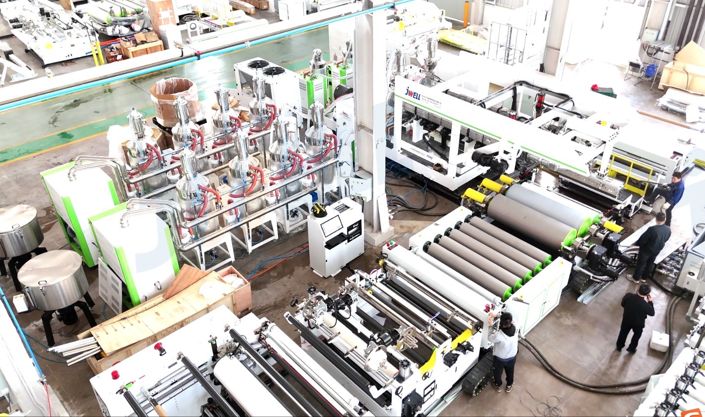 Jwell TPU Casting Lamination Film Extrusion Machine Line Online Composite Extruder Machine